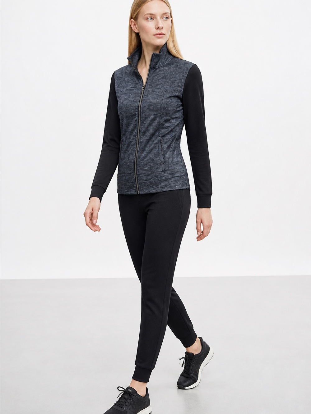 Lululemon Daily Yoga Slub Denim Jacket Full Zip 2 Pockets Hasel Black Women 12